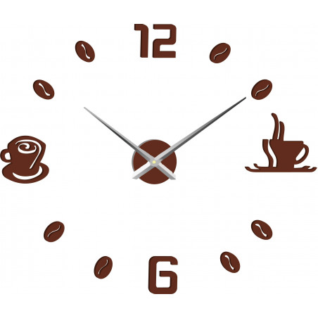 Ceas de perete mare adeziv COFFE PLEXI