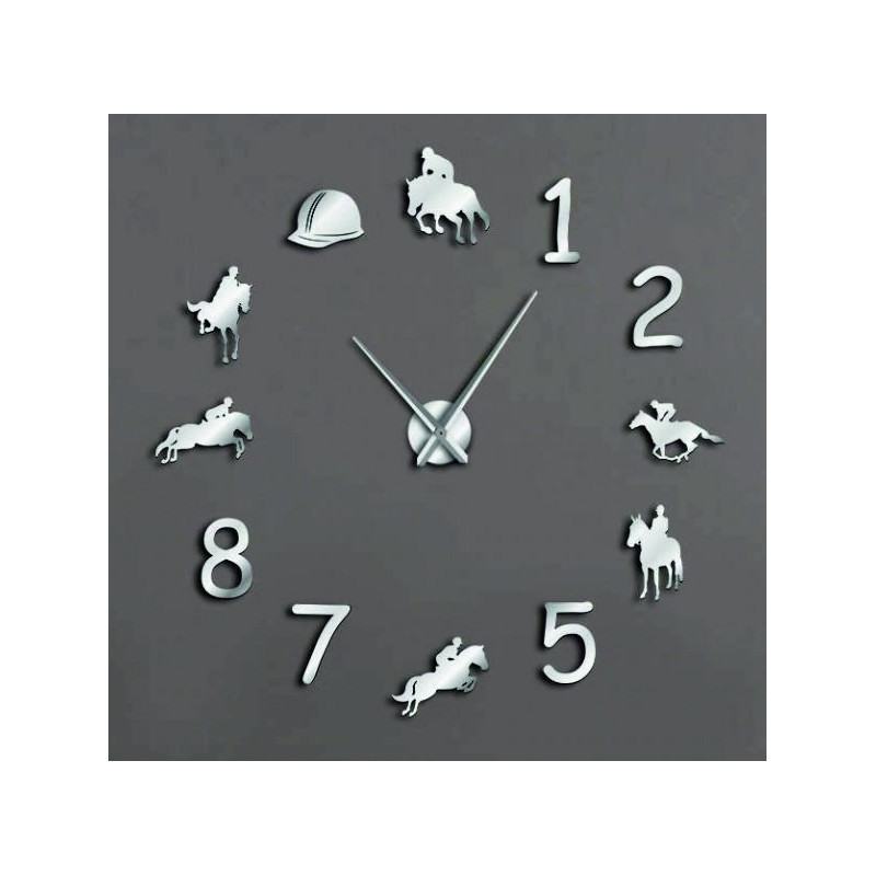 Ceas de perete mare Rodeo Horse Rider Riding Clock 3D DIY Cowboys