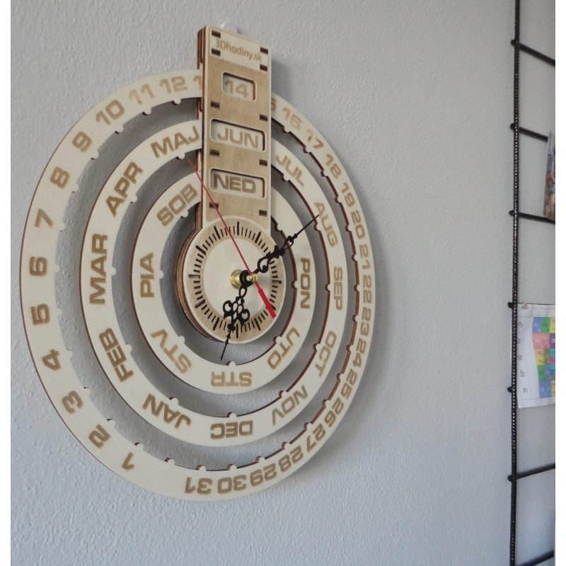 Calendarul de lemn ceas de perete calendar de lemn gravat cu laser CALENDAR