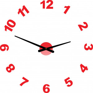 Design ceas de perete adeziv PLEXI numere OPTIC 2