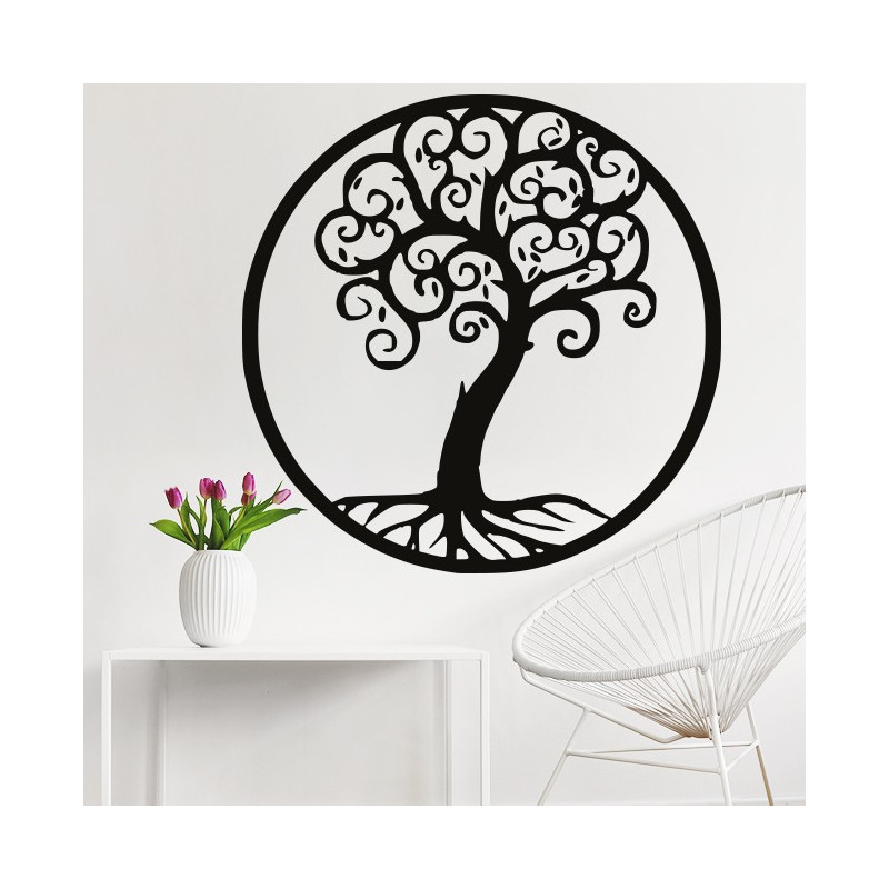 Florala de viață mandala imagine din lemn pe un perete de placaj HELLA