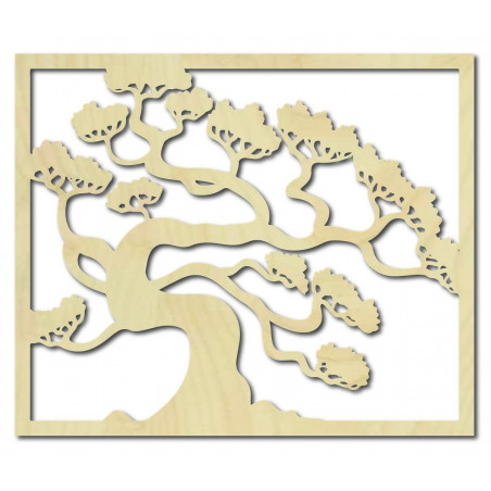 Imagine din lemn pe peretele unui placaj din lemn de bonsai DRAZSKA