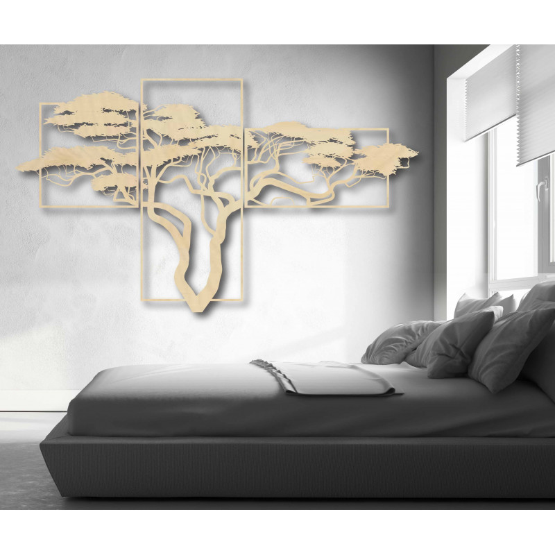 Pictură murală din lemn BONSAI Pictura este alcătuită din trei părți SKALICA