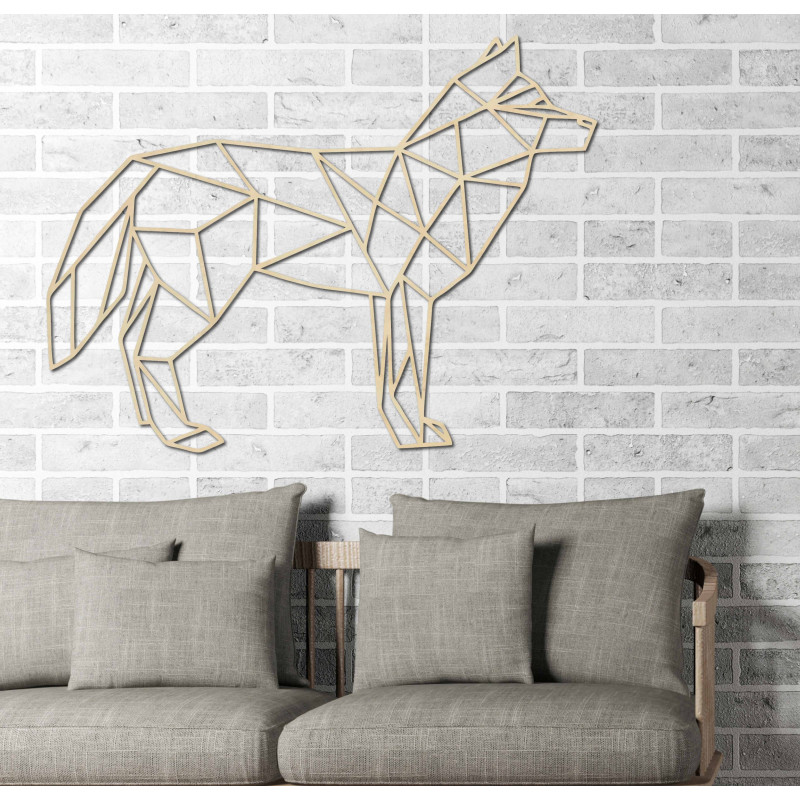 Pictură murală din placaj sculptat STYLESA, lup PR0231 negru