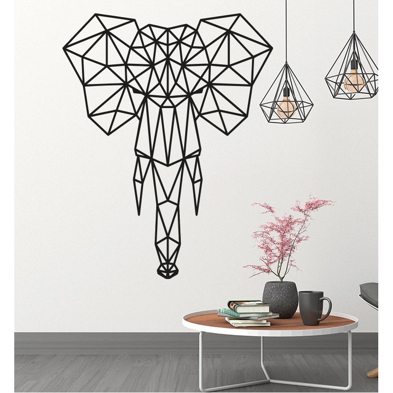 Pictură murală STYLESA din placaj, elefant PR0238 negru