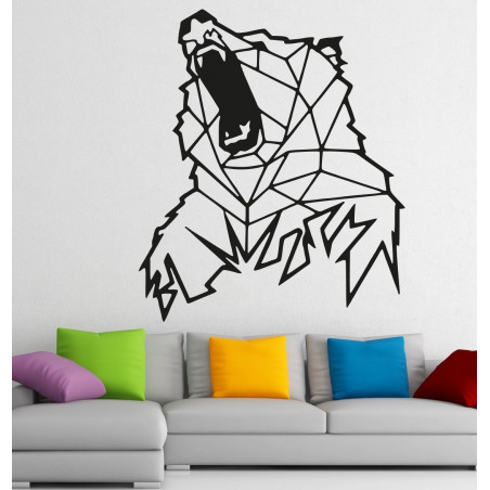 STYLESA Sculptat imagine pe perete de urs de lemn PR0243 maro