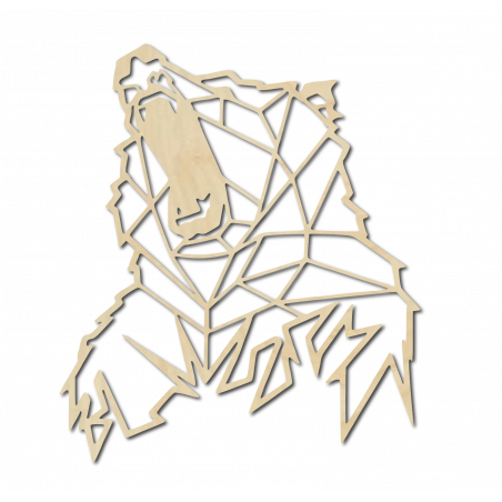 STYLESA Sculptat imagine pe perete de urs de lemn PR0243 maro