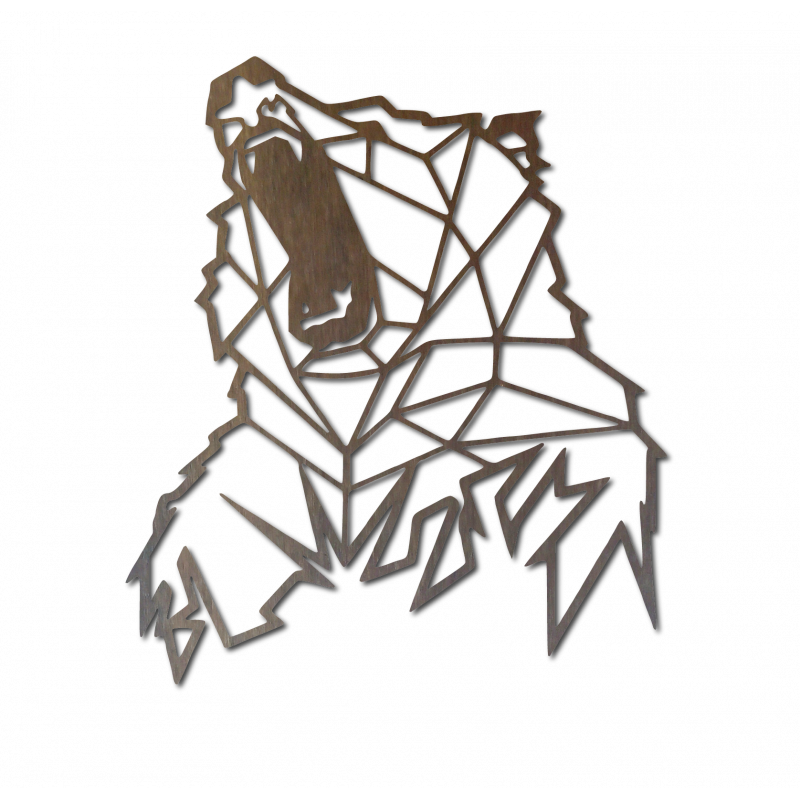 STYLESA Sculptat imagine pe perete de urs de lemn PR0243 maro