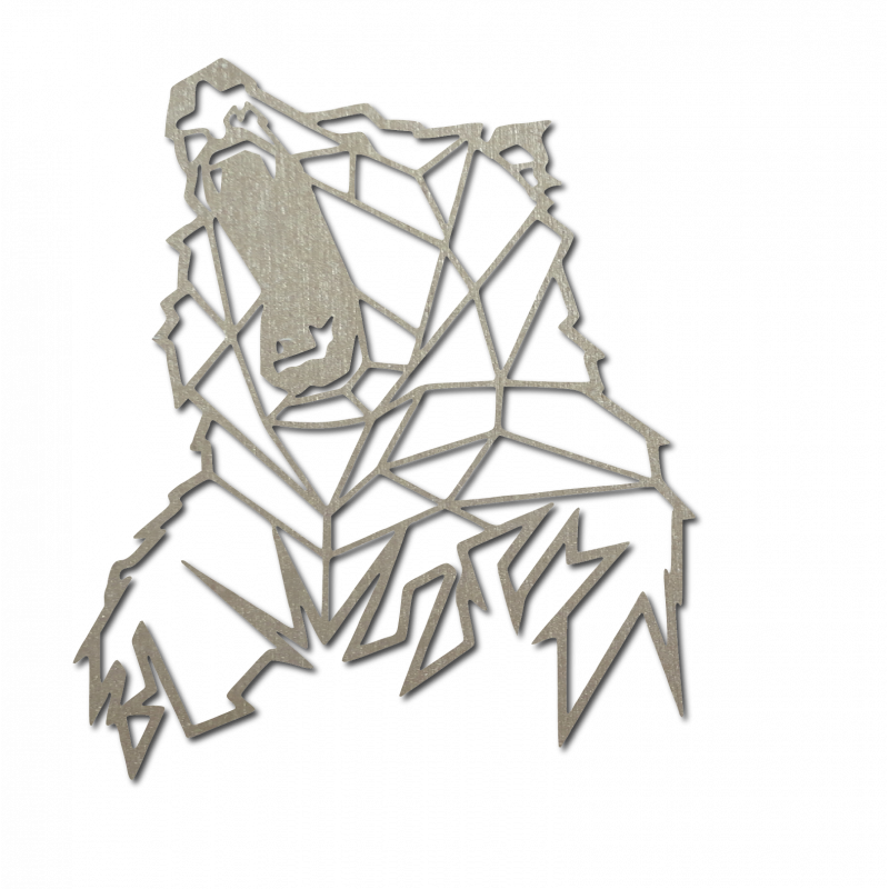 STYLESA Sculptat imagine pe perete de urs de lemn PR0243 maro