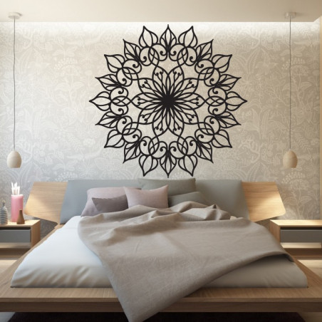Tablou decorativ de perete din placaj cu mandala sculptat din lemn SENTOP