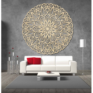 Mandala elegantă - decorațiuni de perete din lemn