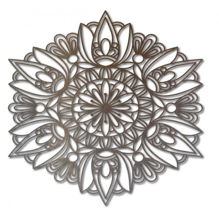 Mandala sculptată în lemn pictată pe placaj cu trandafir de perete Mandala sculptată în lemn pictată pe placaj cu trandafir de perete