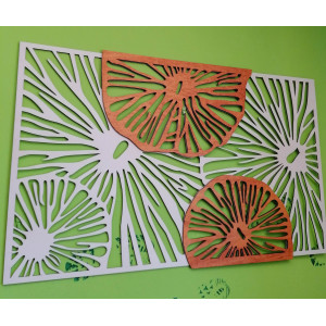 Decor de perete elegant din lemn cu model floral - GENIUS 2