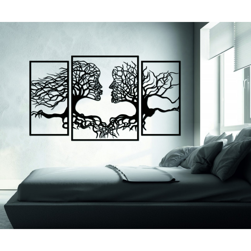 Poză pompoasă pe peretele feței și copaci, Poză modernă pe perete, imagine în sufragerie