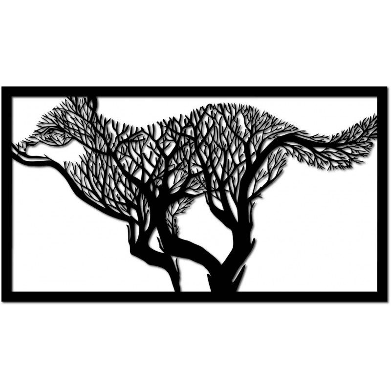 Pictura pe perete sculptată a unui câine din placaj din lemn