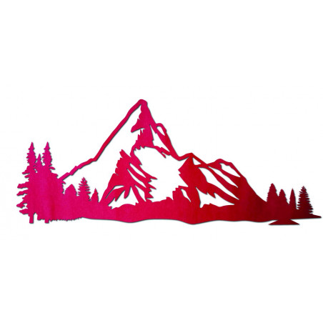 Pictură murală cu munți din placaj de lemn, natură