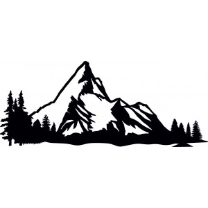 Pictură murală cu munți din placaj de lemn, natură 2