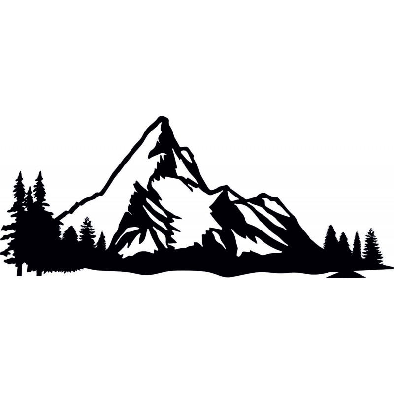 Pictură murală cu munți din placaj de lemn, natură