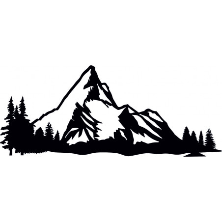 Pictură murală cu munți din placaj de lemn, natură