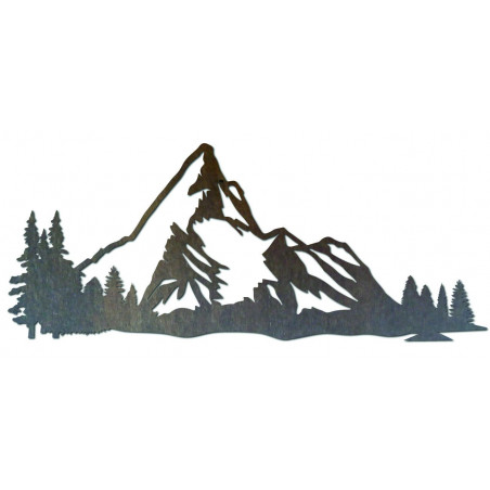 Pictură murală cu munți din placaj de lemn, natură