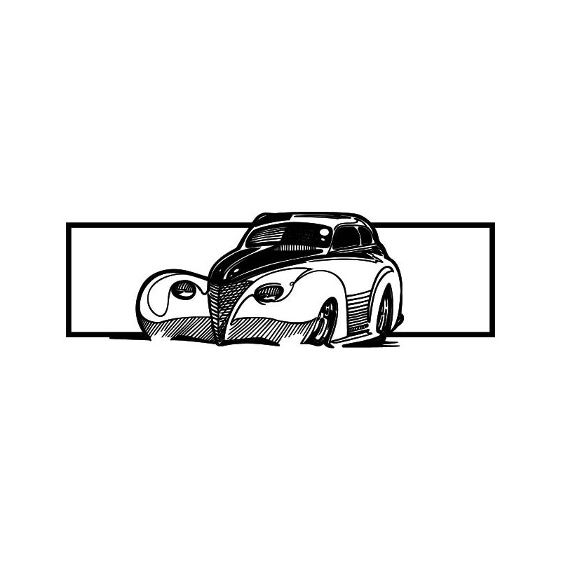 Mașină stilizată retro din lemn - pictură...