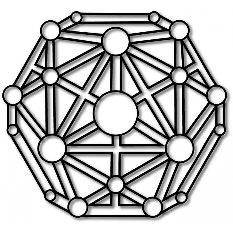 Tablou geometric pe peretele sculptat din...