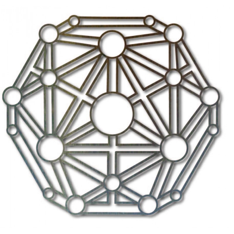 Tablou geometric pe peretele sculptat din...